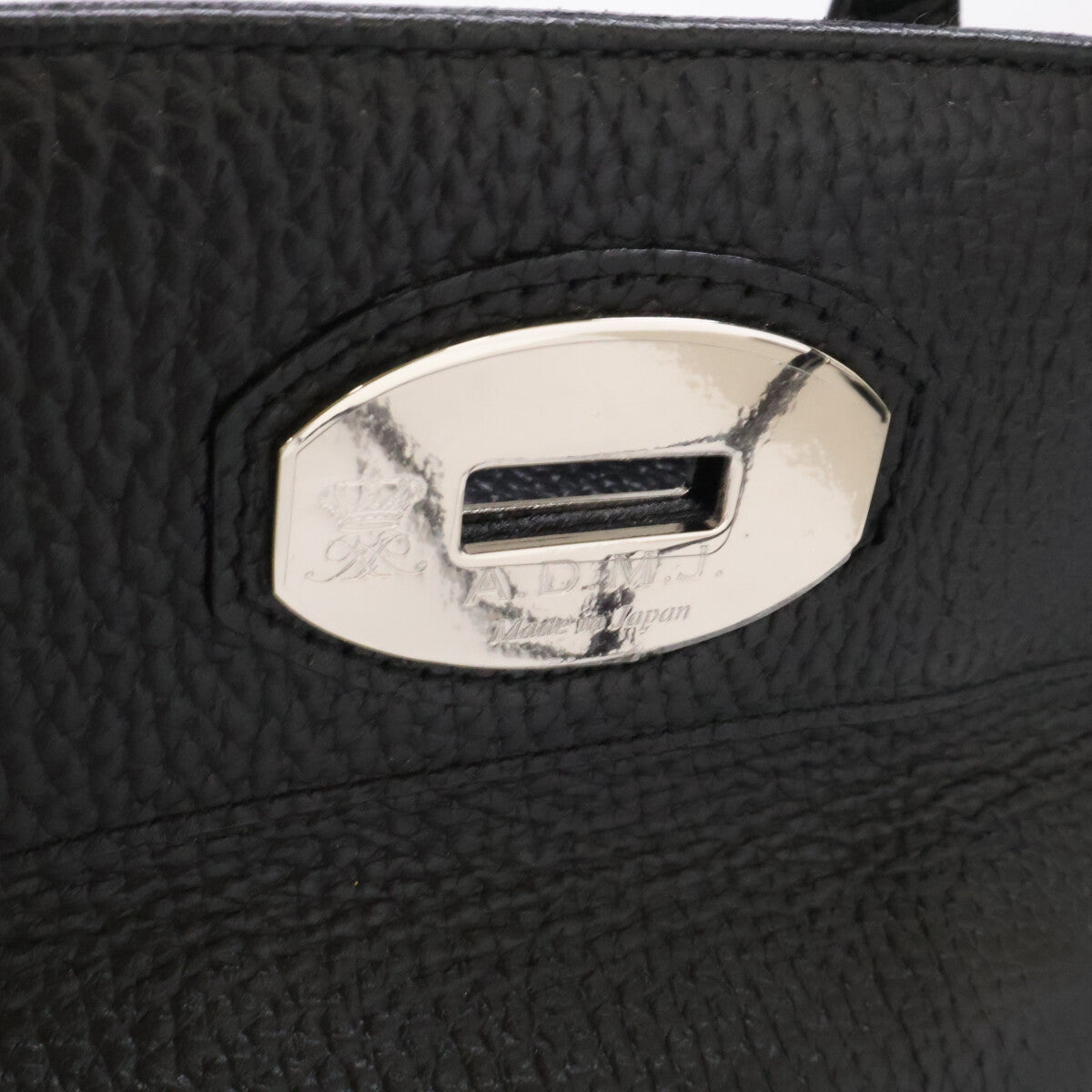 A.D.M.J. Accessoires De Mademoiselle ADMJ 【新品同様】シュリンクレザー ターンロック トートバッグ