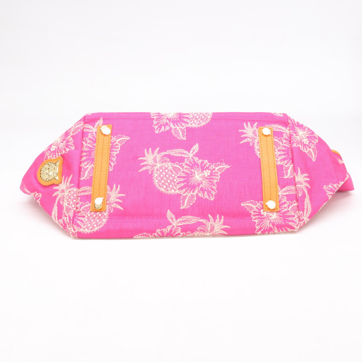 A.D.M.J. Accessoires De Mademoiselle ADMJ 【新品同様】19SC0302CP05 ハイビスカス パイナップル柄 ナイロン コンクルージョン トートバッグ