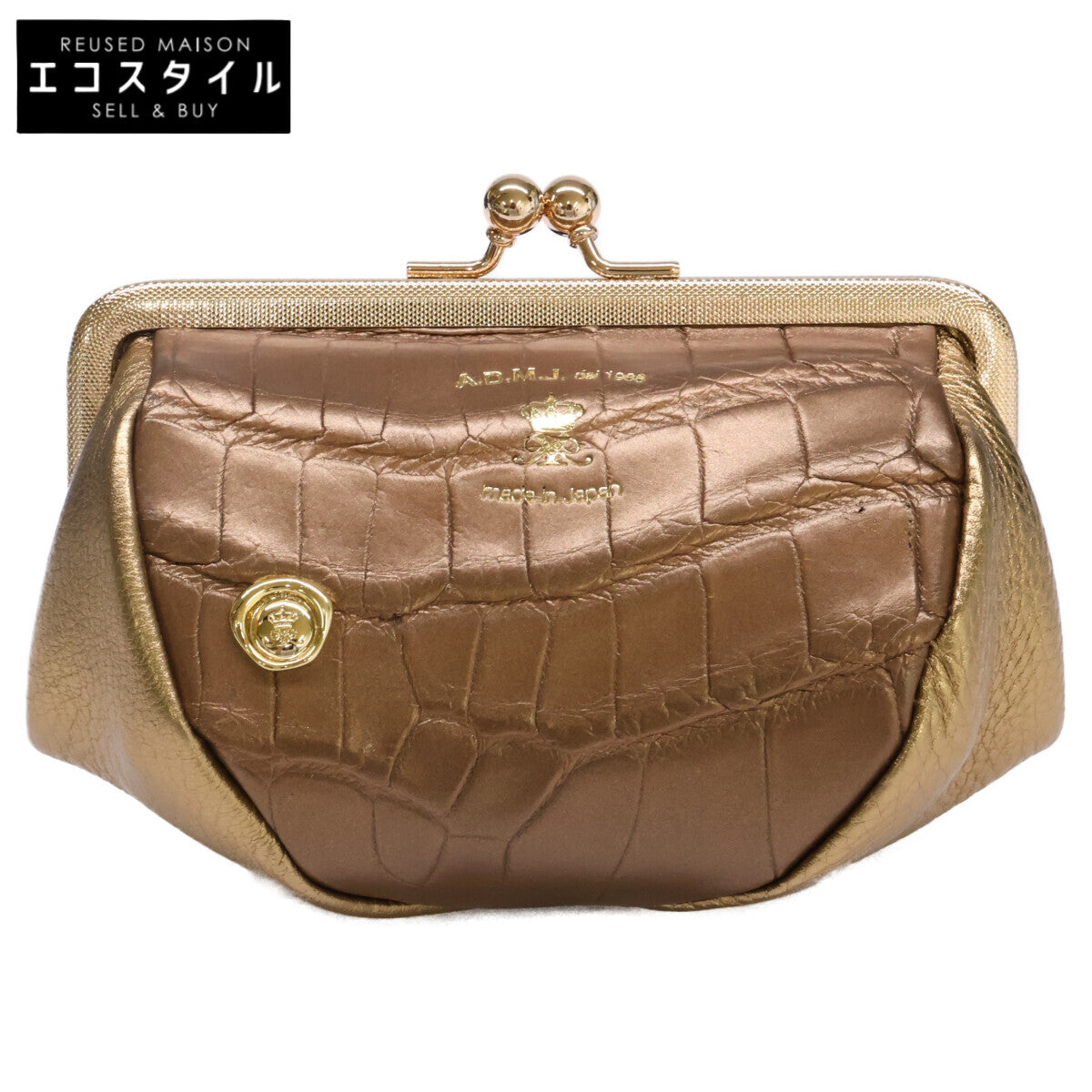A.D.M.J. Accessoires De Mademoiselle ADMJ 【新品同様】21AW06007 クロコダイル/牛革 ポーチ