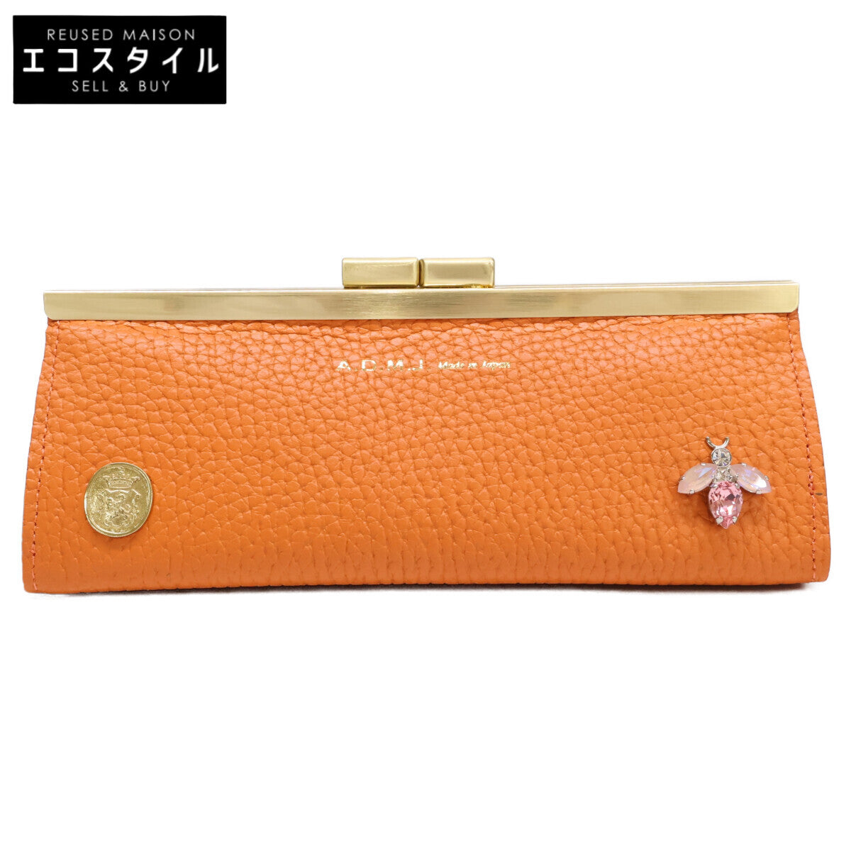A.D.M.J. Accessoires De Mademoiselle ADMJ 【新品同様】THE BEE 牛革シュリンク型押し 口金マルチケース その他