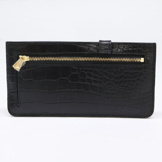 A.D.M.J. Accessoires De Mademoiselle ADMJ 【新品同様】ACS06018SC 牛革/型押し スリムウォレット 長財布（小銭入れあり）