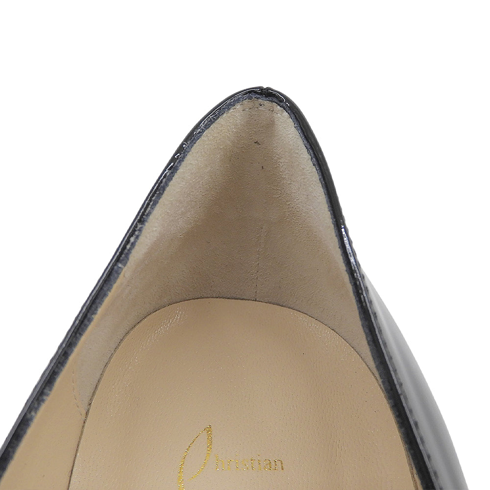 CHRISTIAN LOUBOUTIN クリスチャンルブタン 美品 KATE/ケイト パテントレザー ポインテッドトゥ ヒールパンプス 85mm ブラック 36 3140498 シューズ