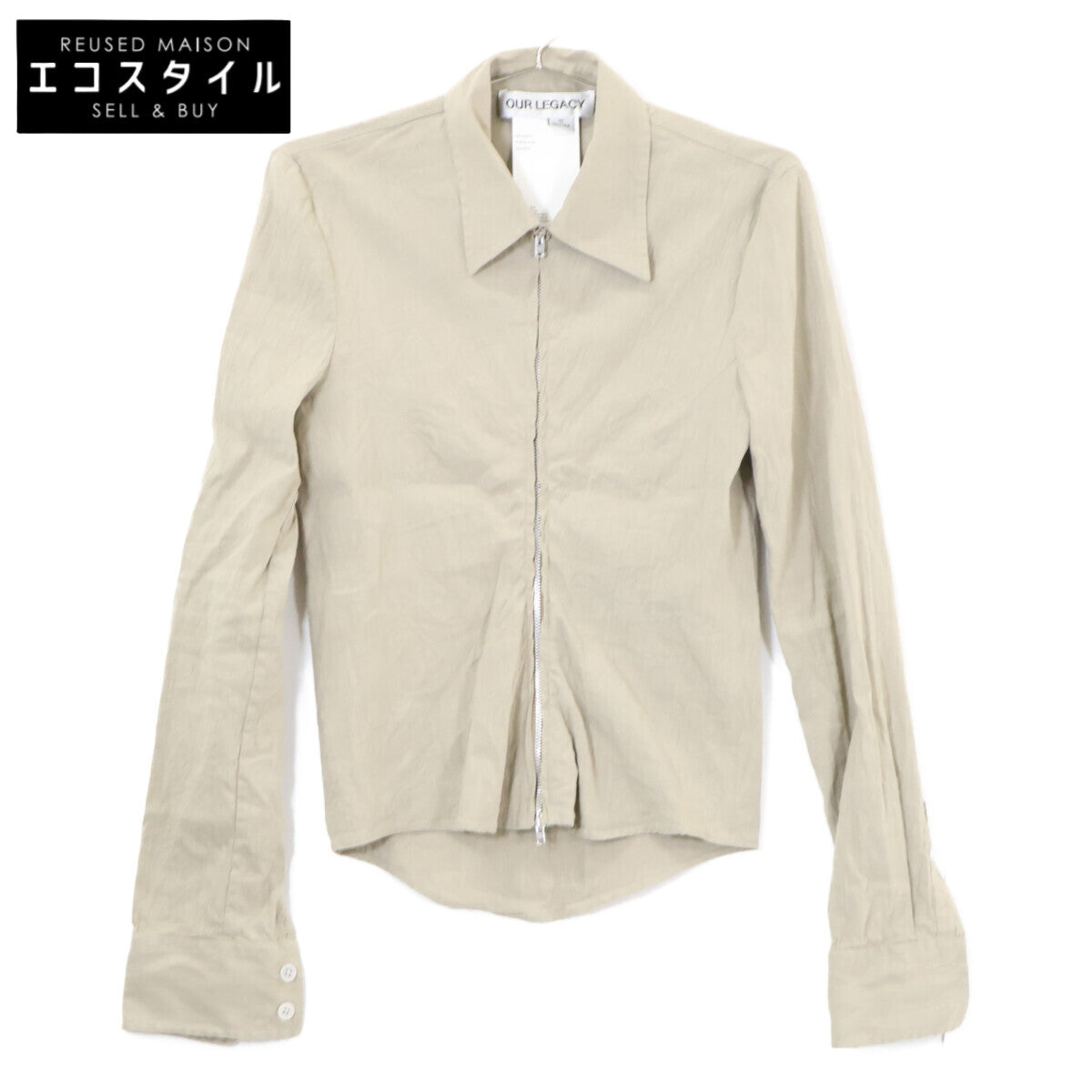 OUR LEGACY アワーレガシー 【美品/25SS】W2252SDG SLIM ZIP SHIRT リネン混 スリムジップシャツ トップス