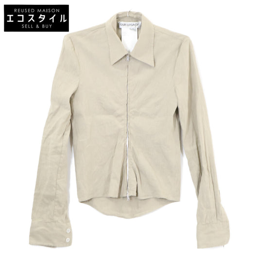 OurLegacy アワーレガシー 【美品/25SS】W2252SDG SLIM ZIP SHIRT リネン混 スリムジップシャツ トップス