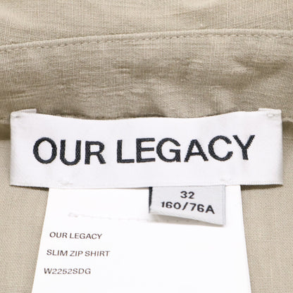 OUR LEGACY アワーレガシー 【美品/25SS】W2252SDG SLIM ZIP SHIRT リネン混 スリムジップシャツ トップス