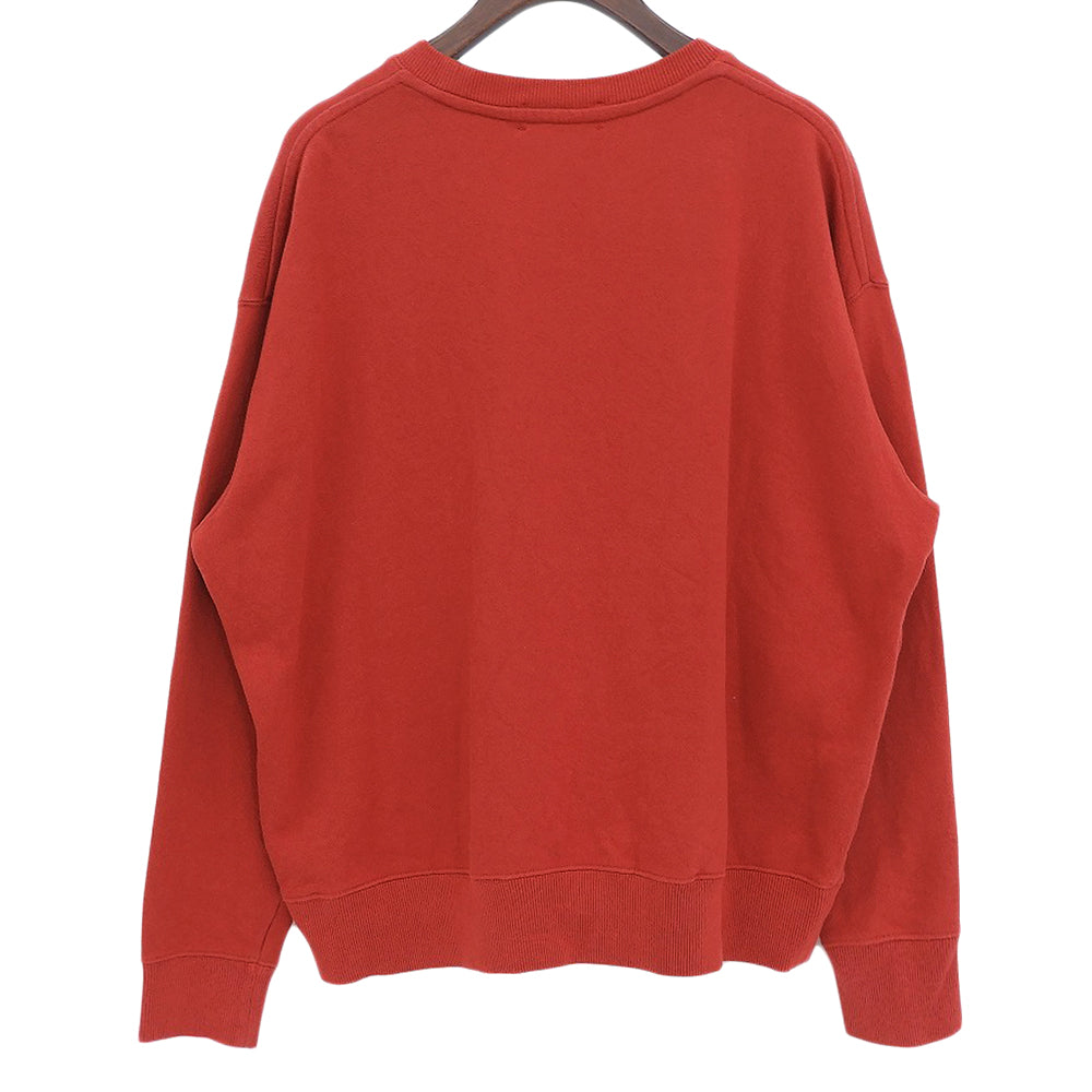SINME シンメ 美品 ロゴ刺繍 クルーネック スウェット プルオーバー トップス コットン レディース レッド F S23AW-26 トップス