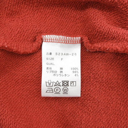 SINME シンメ 美品 ロゴ刺繍 クルーネック スウェット プルオーバー トップス コットン レディース レッド F S23AW-26 トップス