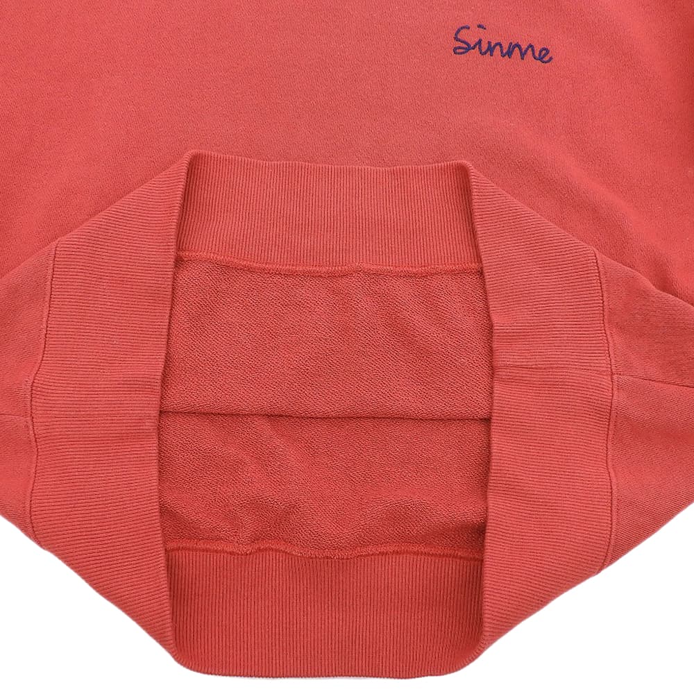 SINME シンメ 美品 ロゴ刺繍 クルーネック スウェット プルオーバー トップス コットン レディース レッド F S23AW-26 トップス