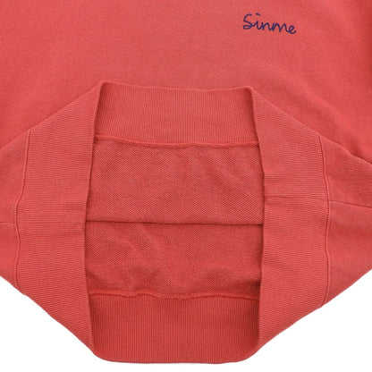SINME シンメ 美品 ロゴ刺繍 クルーネック スウェット プルオーバー トップス コットン レディース レッド F S23AW-26 トップス