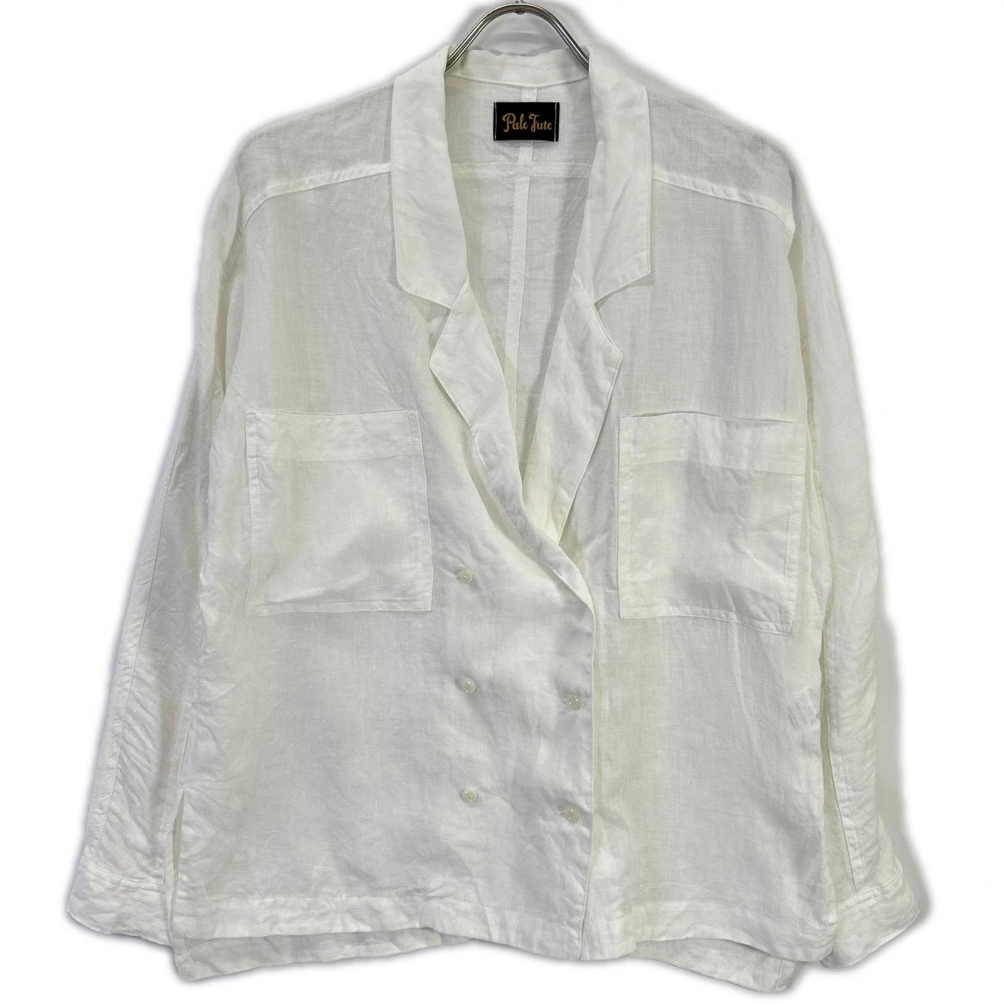 Pale Jute ペールジュート PJ-2024SS-01 ホワイト フレンチリネン ダブルブレスト シャツジャケット ジャケット
