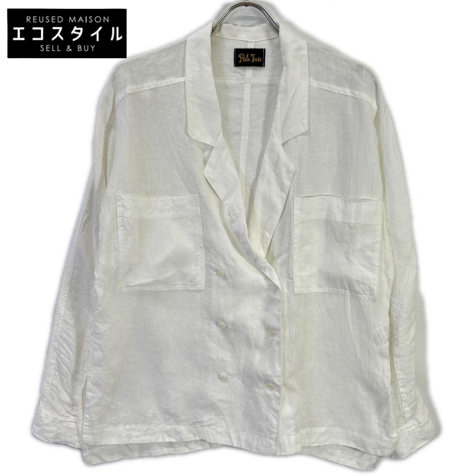 Pale Jute ペールジュート PJ-2024SS-01 ホワイト フレンチリネン ダブルブレスト シャツジャケット ジャケット