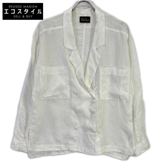 Pale Jute ペールジュート PJ-2024SS-01 ホワイト フレンチリネン ダブルブレスト シャツジャケット ジャケット