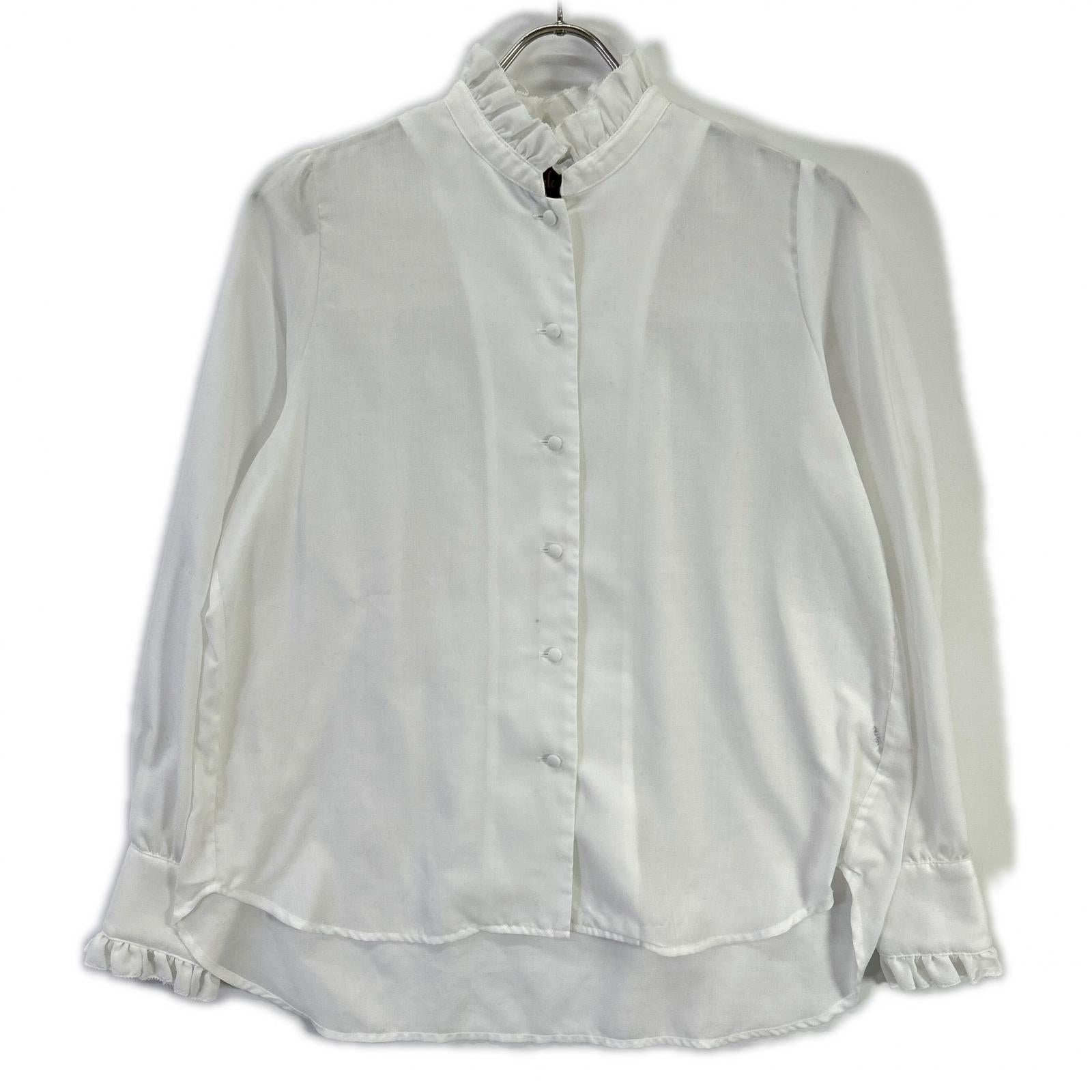 Pale Jute ペールジュート PJ-2023AW-15 ホワイト frill collar blouse「 Brigitte Ⅱ」/フリルカラー ブリジットシャツブラウス トップス