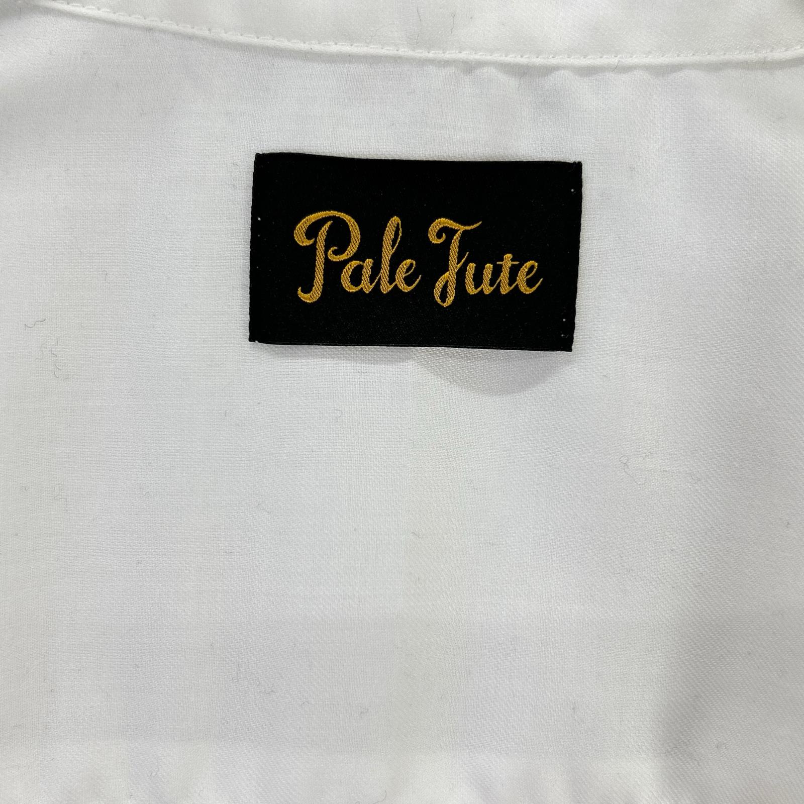 Pale Jute PJ-2023AW-15 白色荷叶边领衬衫“Brigitte II”/荷叶边领Brigitte衬衫上衣