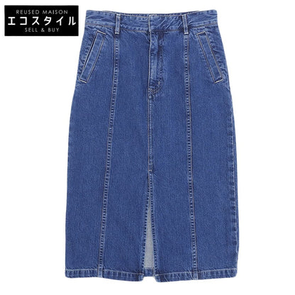 ESTNATION エストネーション 美品 フロントスリット ミディアム デニム スカート コットン レディース ブルー 36 51-109-09-040340 スカート