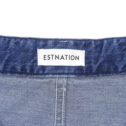 ESTNATION エストネーション 美品 フロントスリット ミディアム デニム スカート コットン レディース ブルー 36 51-109-09-040340 スカート