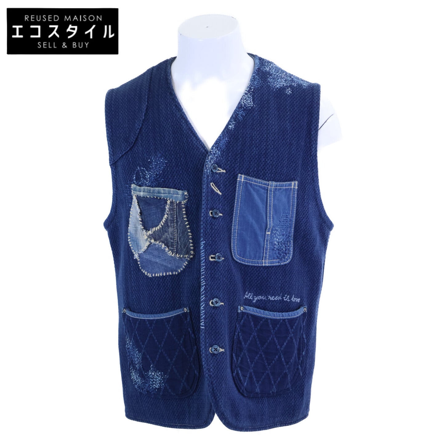 Porter Classic ポータークラシック 【美品】INDIGO BLUE KENDO VEST CUSTOM カスタムモデル 刺し子 パッチワーク ケンドー ベスト