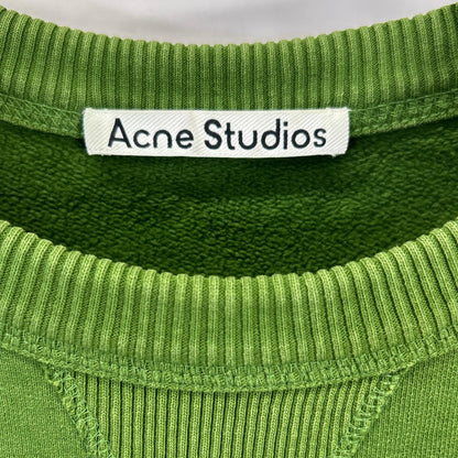 ACNE STUDIOS アクネ ストゥディオズ FN-MN-SWEA000260 グリーン コットン ロゴ刺繍 クルーネックスウェットプルオーバー トップス