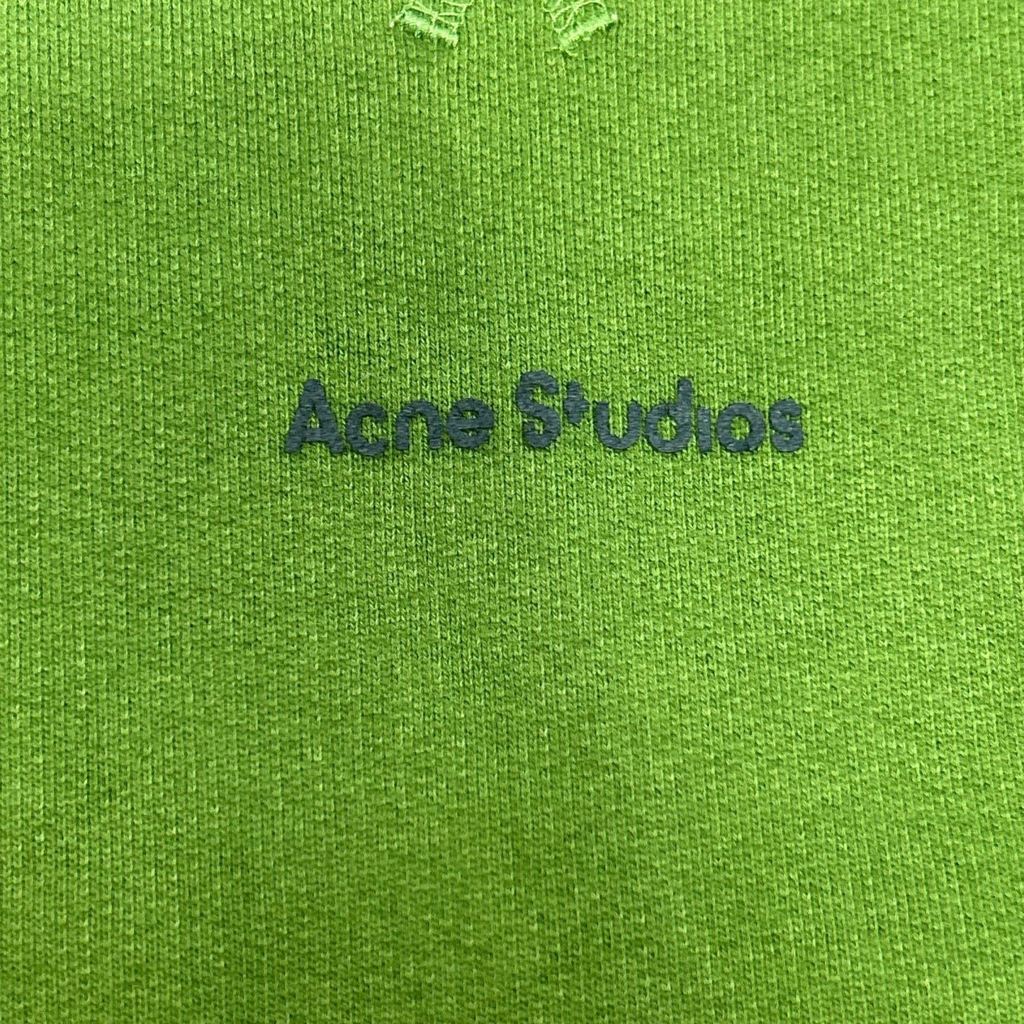 ACNE STUDIOS アクネ ストゥディオズ FN-MN-SWEA000260 グリーン コットン ロゴ刺繍 クルーネックスウェットプルオーバー トップス