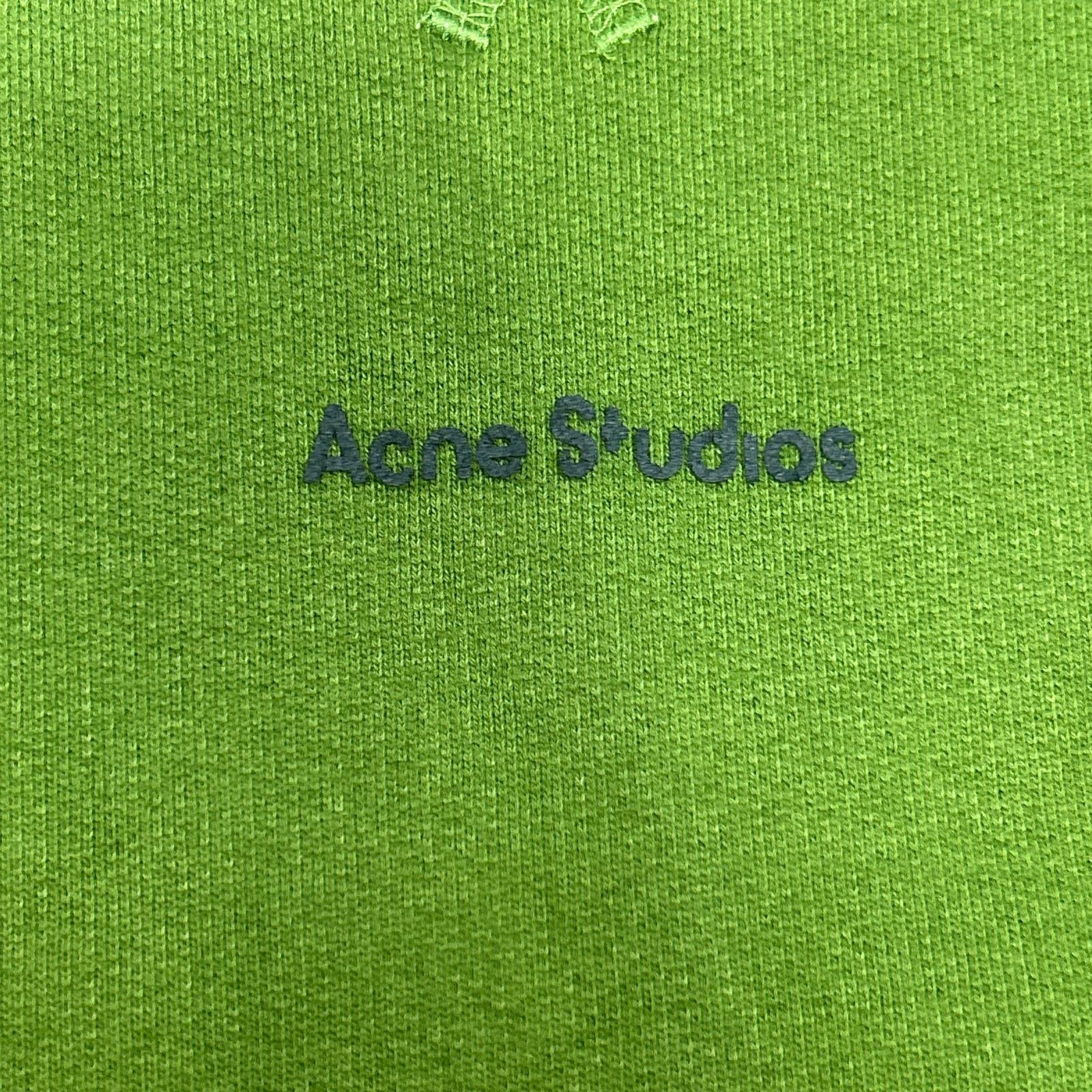 ACNE STUDIOS アクネ ストゥディオズ FN-MN-SWEA000260 グリーン コットン ロゴ刺繍 クルーネックスウェットプルオーバー トップス