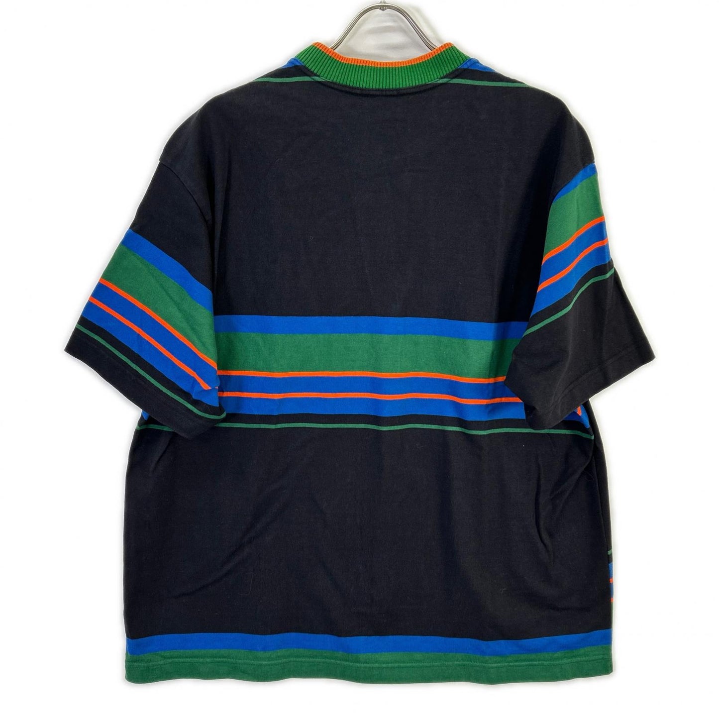 kolor カラー 23SCM-T04203 ブラック×マルチカラー コットン ラウンドネック ボーダー T-SHIRT トップス