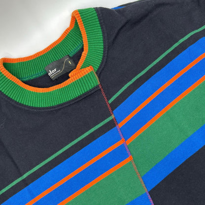 kolor カラー 23SCM-T04203 ブラック×マルチカラー コットン ラウンドネック ボーダー T-SHIRT トップス