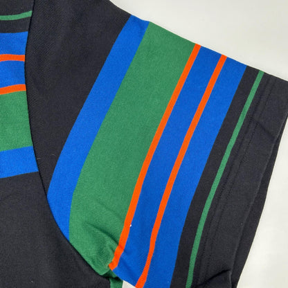kolor カラー 23SCM-T04203 ブラック×マルチカラー コットン ラウンドネック ボーダー T-SHIRT トップス