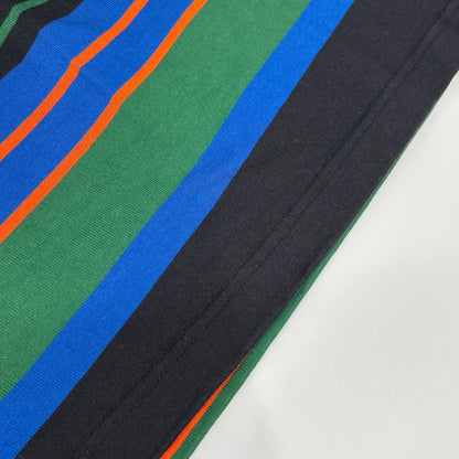 kolor カラー 23SCM-T04203 ブラック×マルチカラー コットン ラウンドネック ボーダー T-SHIRT トップス