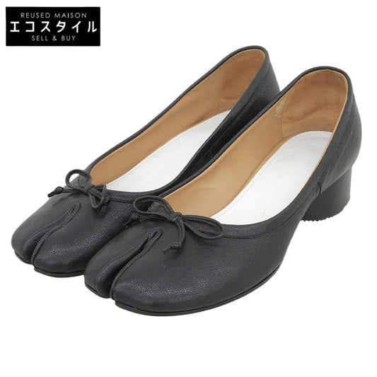Maison margiela メゾンマルジェラ ナッパレザー タビ バレリーナ シューズ レディース ブラック 37 1/2 S58WZ0044P3753 シューズ