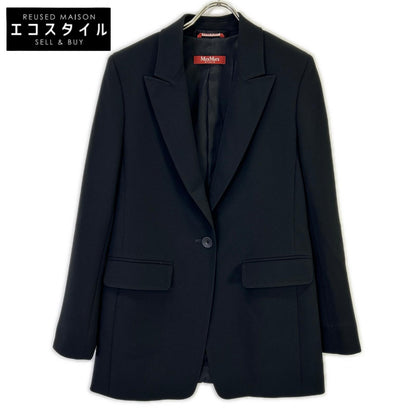 MAXMARA STUDIO マックスマーラスタジオ 23604114376 ブラック トリアセテート混 ピークドラペル 1Bテーラードジャケット ジャケット
