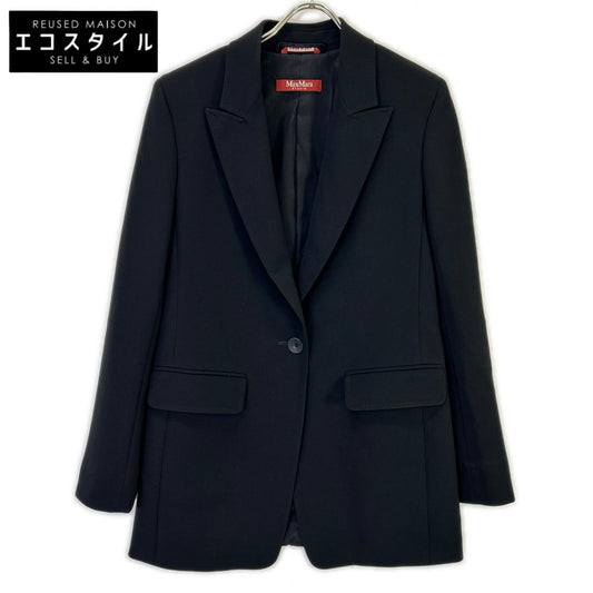 MAXMARA STUDIO マックスマーラスタジオ 23604114376 ブラック トリアセテート混 ピークドラペル 1Bテーラードジャケット ジャケット