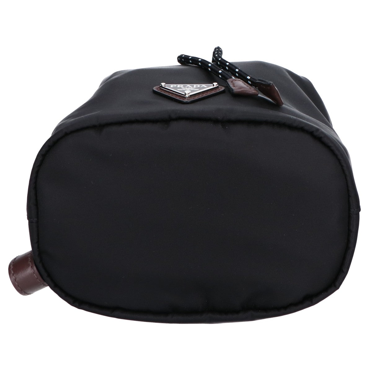 PRADA プラダ 新品同様 2NE067 2HE1 Re-Nylon xレザー トライアングルロゴ スピードロック ドローストリングポーチ リストレット クラッチバッグ セカンドバッグ クラッチバッグ