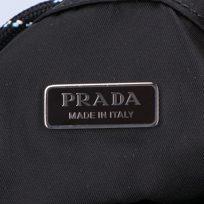 PRADA プラダ 新品同様 2NE067 2HE1 Re-Nylon xレザー トライアングルロゴ スピードロック ドローストリングポーチ リストレット クラッチバッグ セカンドバッグ クラッチバッグ