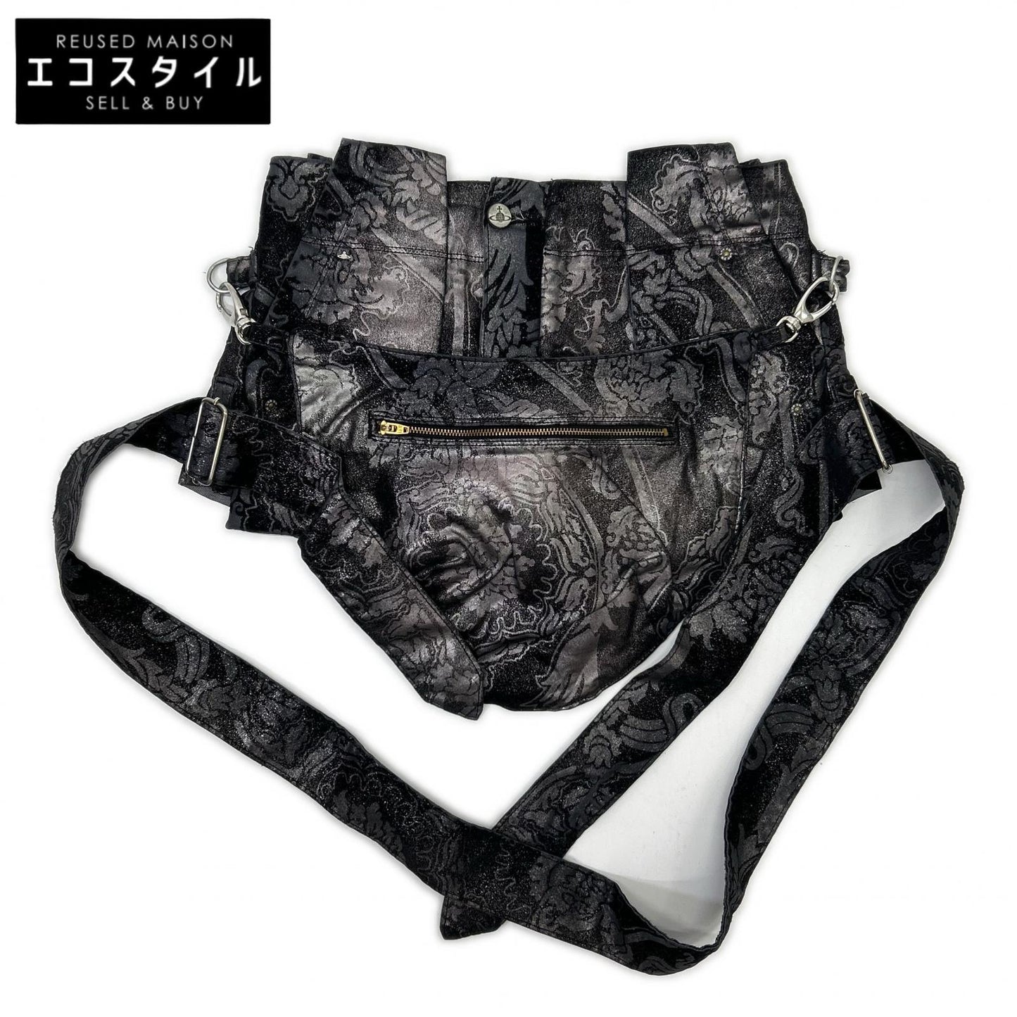 Vivienne Westwood ANGLOMANIA 【×Lee】358-03-77301 Black Bondage Shorts with Waist Bag Bottoms