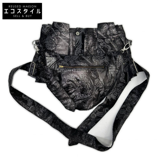 Vivienne Westwood ANGLOMANIA」 ヴィヴィアンウエストウッドアングロマニア 【×Lee】358-03-77301 ブラック ウエストバッグ付きボンテージショートパンツ ボトムス