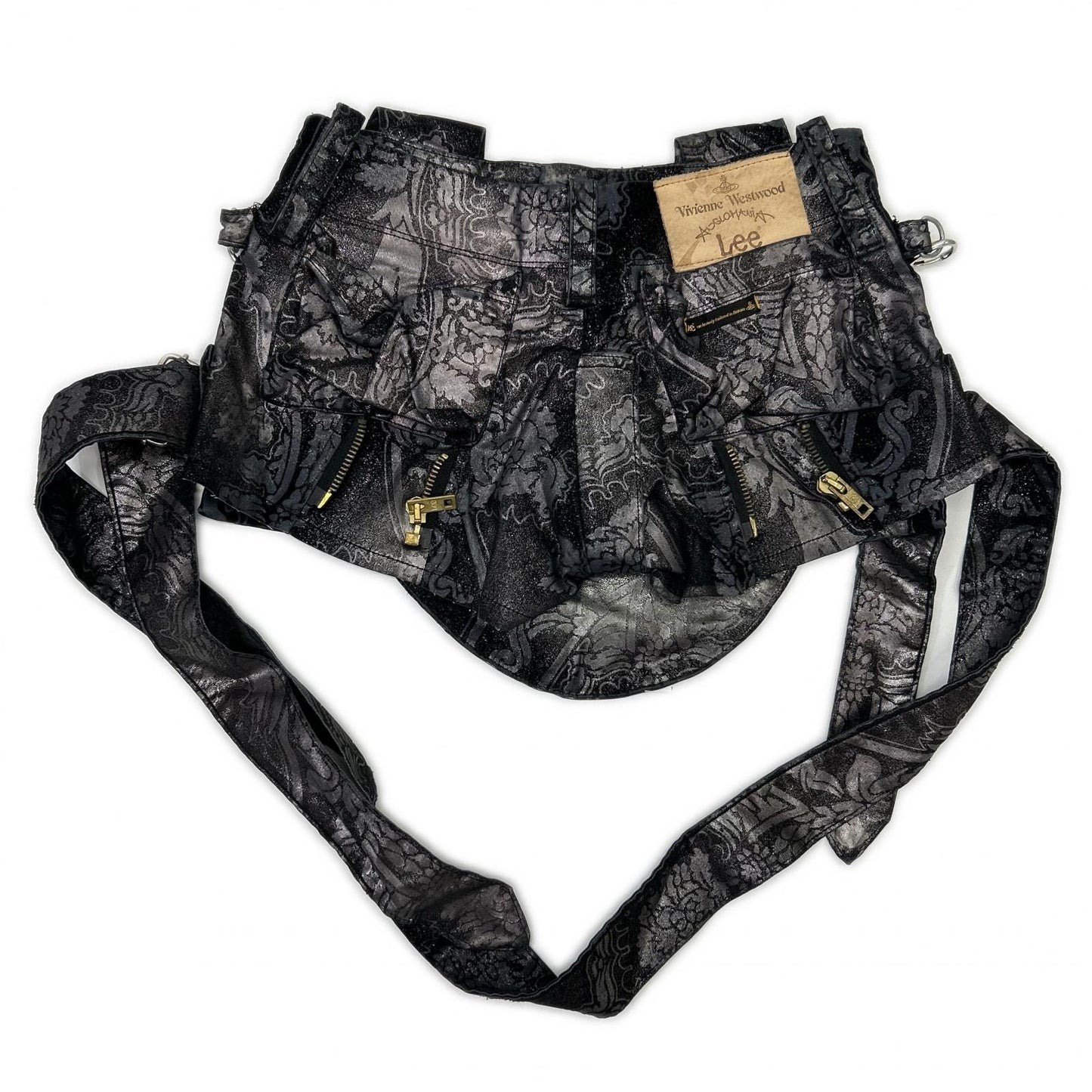Vivienne Westwood ANGLOMANIA 【×Lee】358-03-77301 Black Bondage Shorts with Waist Bag Bottoms