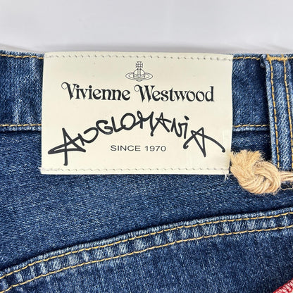 Vivienne Westwood ANGLOMANIA 15-01-762004 Indigo Sarouel Denim Pants Bottoms