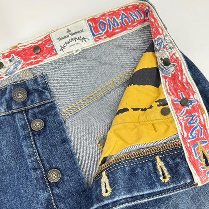 Vivienne Westwood ANGLOMANIA 15-01-762004 Indigo Sarouel Denim Pants Bottoms