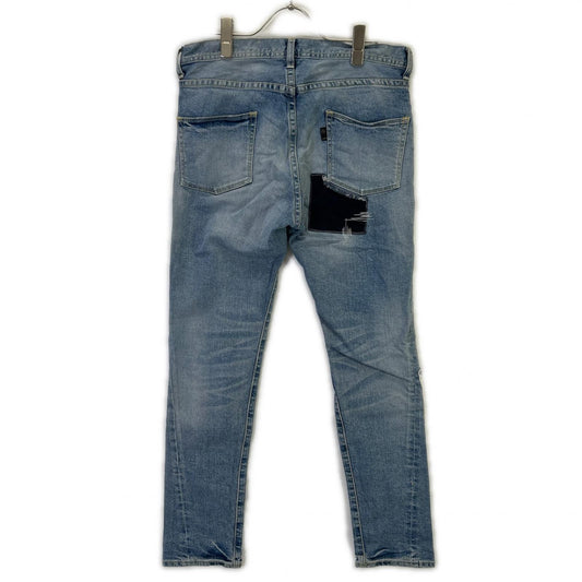 WJK ds05j light indigo patchwork slim denim pants bottoms