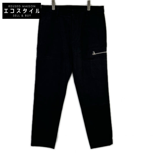 MONCLER モンクレール 22年製 ブラック TROUSERS エンボスロゴ チノパン ボトムス