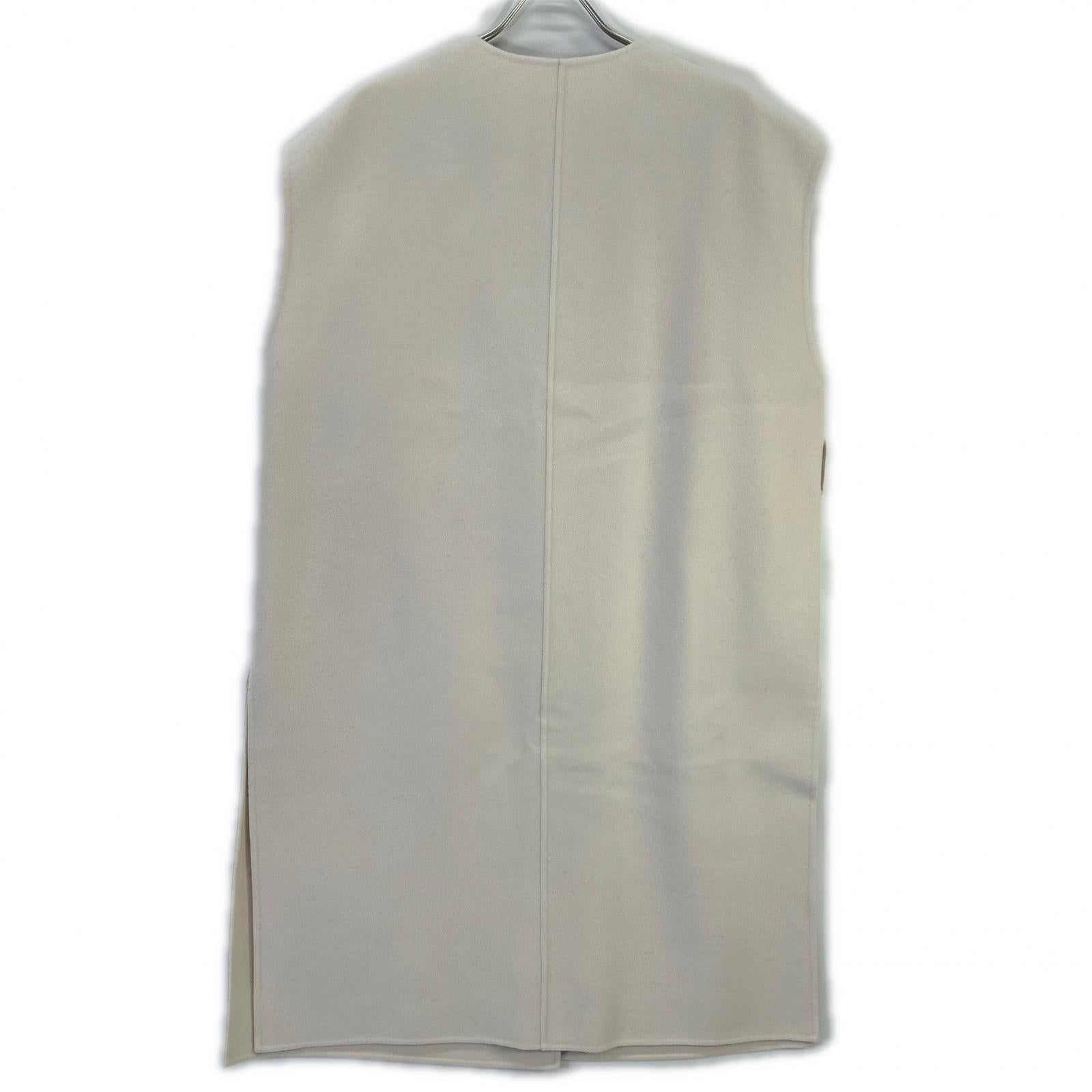 NIJYUSANKU 23区 24AW アイボリー ウール90 ノーヵラー ウールリバー ジレ ベスト