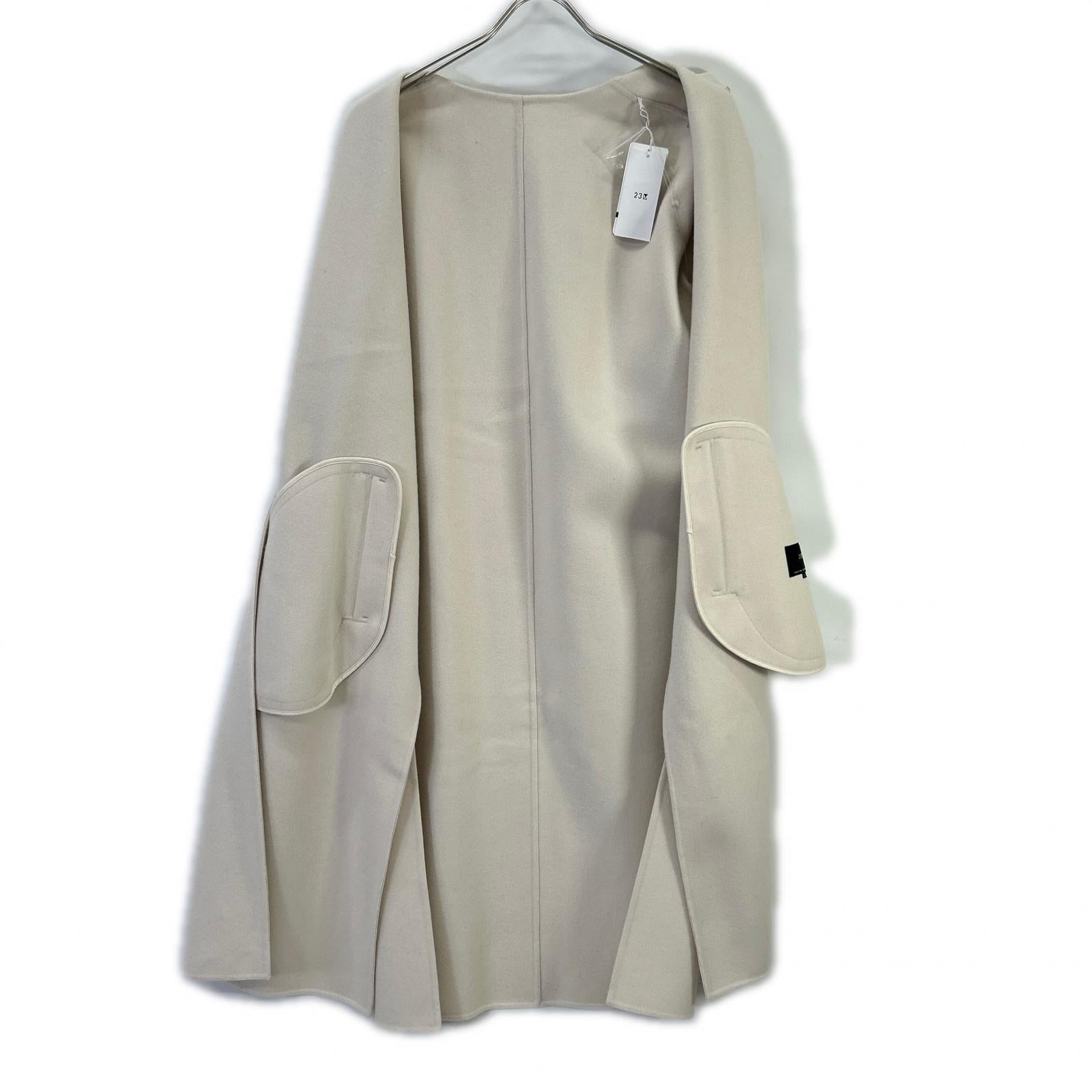 NIJYUSANKU 23区 24AW アイボリー ウール90 ノーヵラー ウールリバー ジレ ベスト
