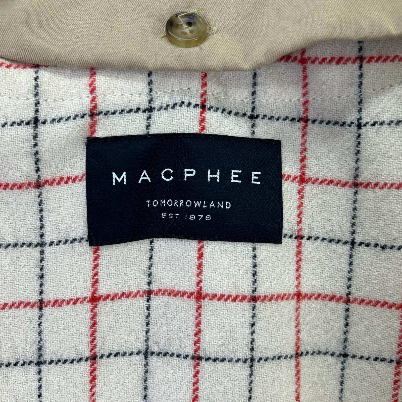 MACPHEE マカフィー 12089108002 ベージュ チェックインナー コットン ショートトレンチコート コート
