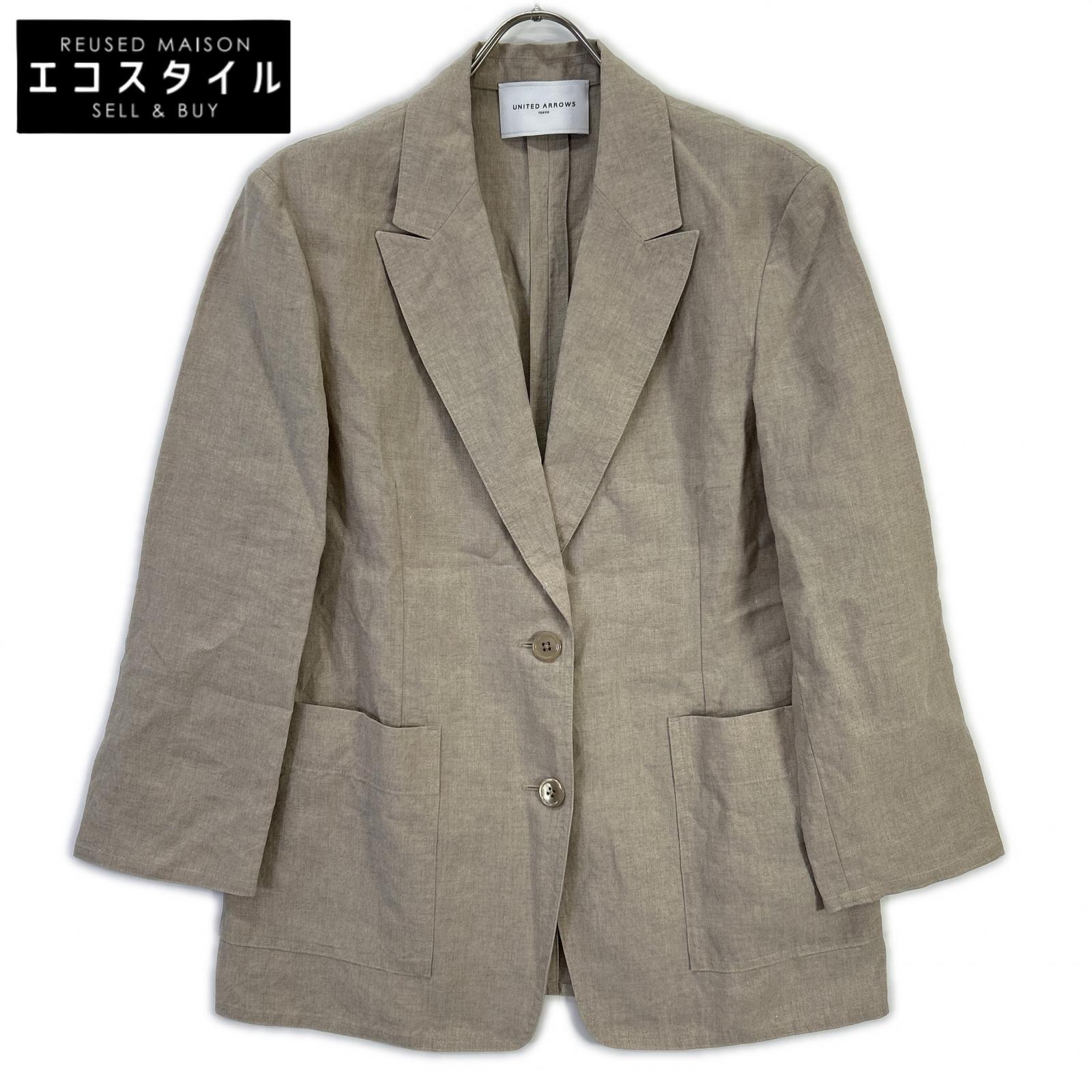 UNITED ARROWS 联合艾诺 1522-144-2252 米色 亚麻 西装夹克 夹克