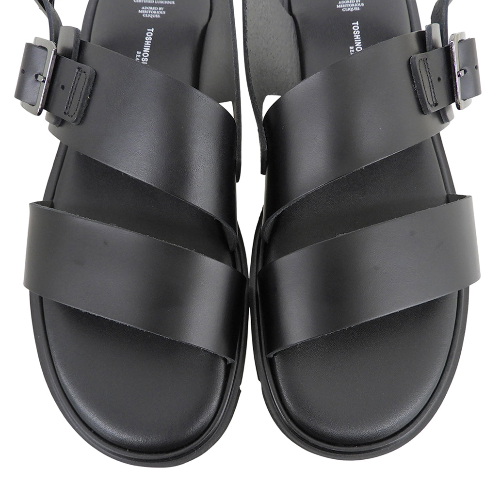TOSHINOSUKETAKEGAHARA トシノスケタケガハラ 新品同様 BEAUTIFUL SHOES SS BELT SANDALS レザーベルトサンダル 黒 6 BSS2512001 26SS シューズ