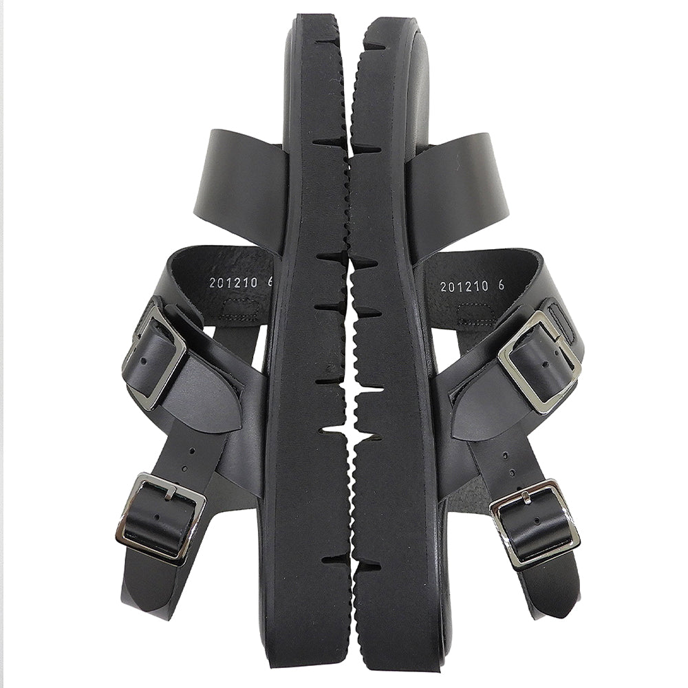 TOSHINOSUKETAKEGAHARA トシノスケタケガハラ 新品同様 BEAUTIFUL SHOES SS BELT SANDALS レザーベルトサンダル 黒 6 BSS2512001 26SS シューズ
