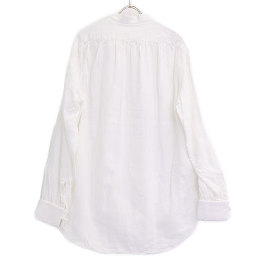 BOURRIENNE Paris X ブーリエンヌ 【美品】リネン バックロング バンドカラー ロングスリーブシャツ トップス