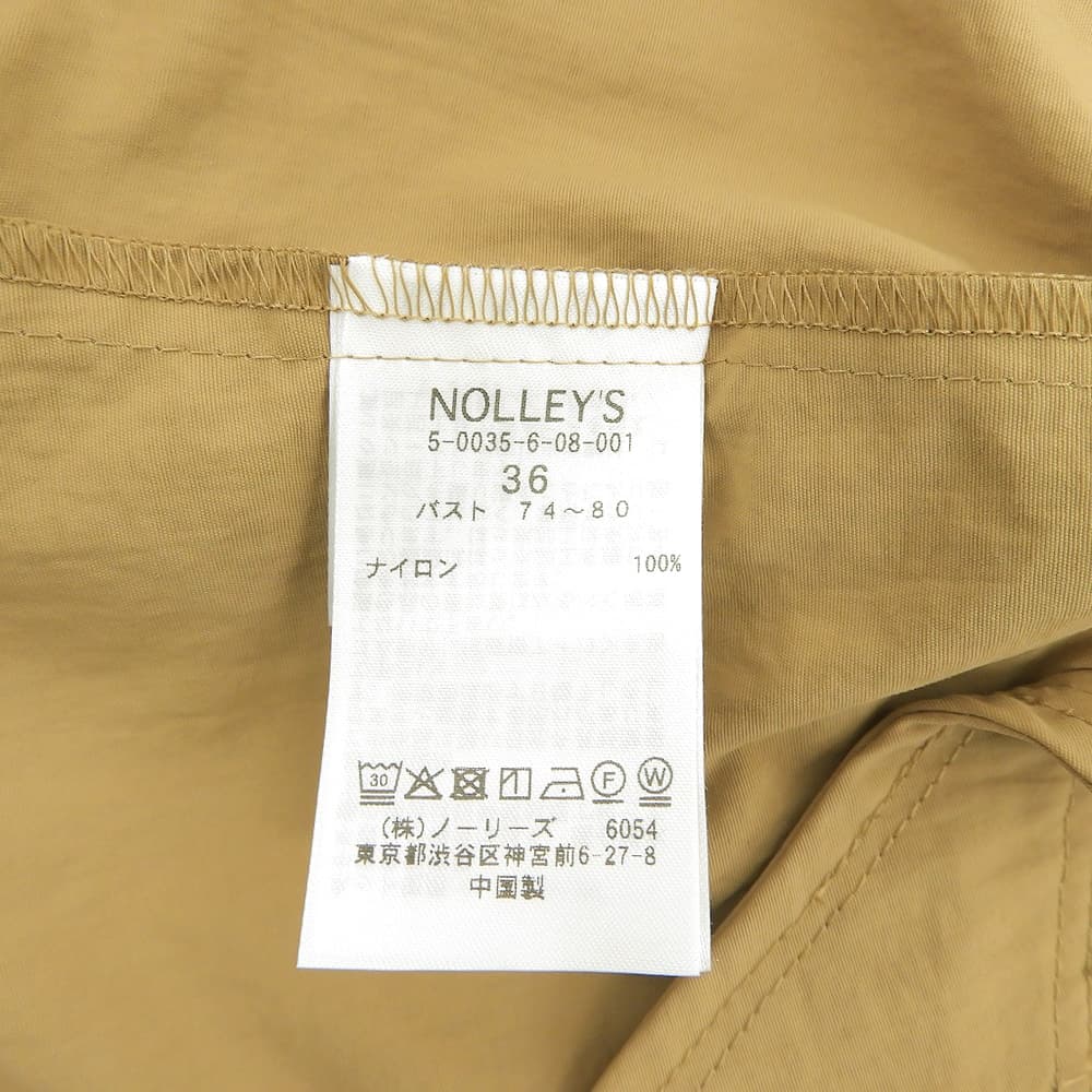NOLLEY'S ノーリーズ 美品 ウォッシャブルスタンドネックコート レディース キャメル 36 25年製 コート