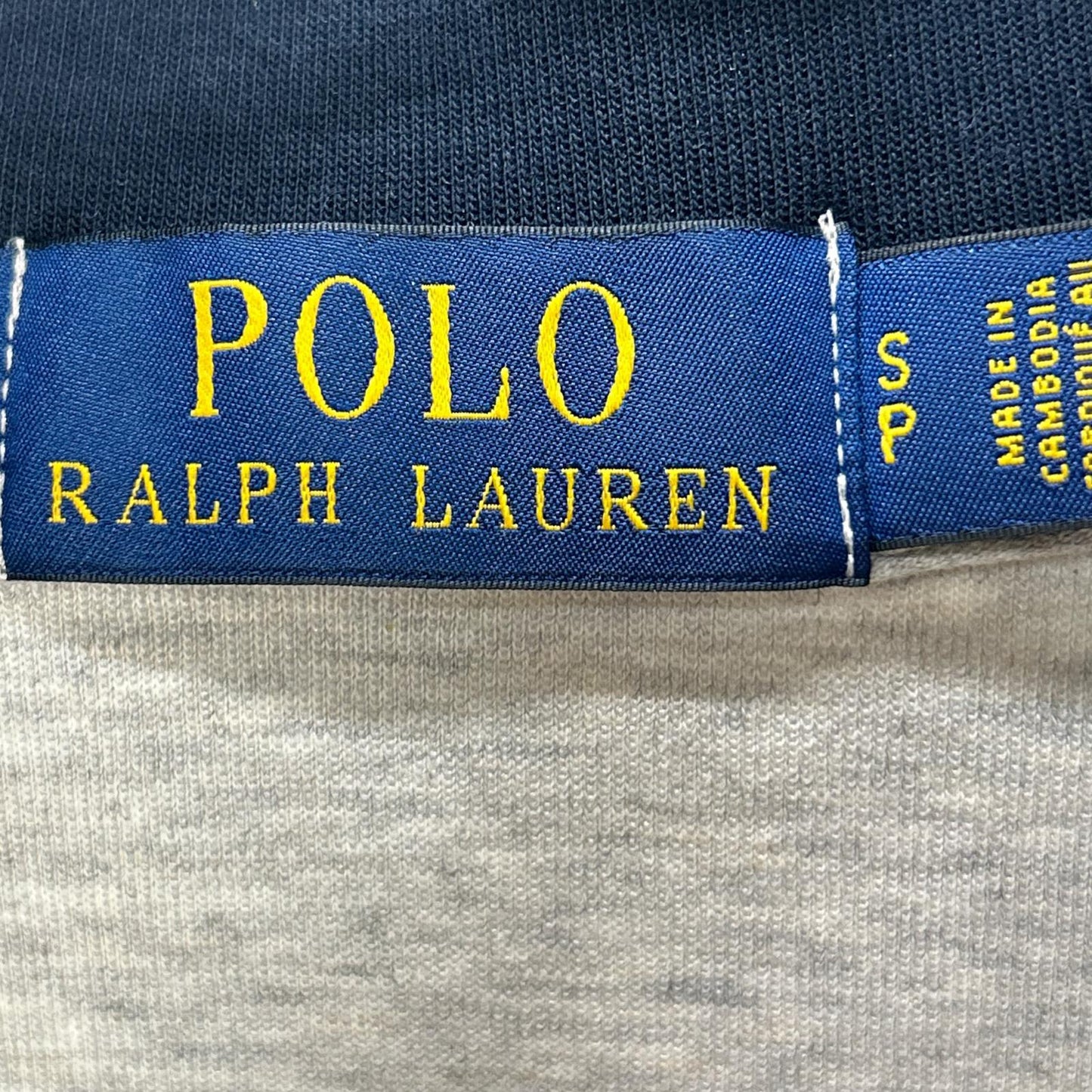 POLO RALPH LAUREN ポロ ラルフローレン グレー ビッグポニー コットン ハーフジップスウェットプルオーバー トップス
