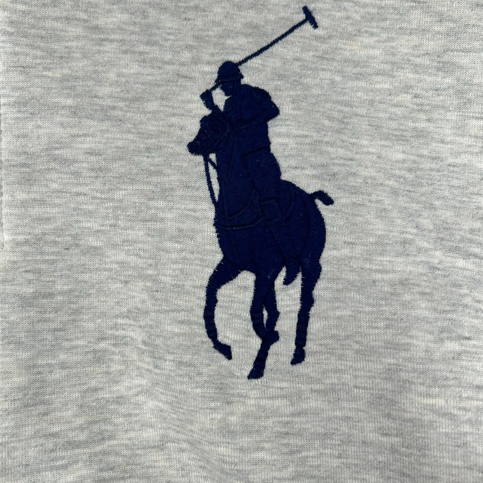 POLO RALPH LAUREN ポロ ラルフローレン グレー ビッグポニー コットン ハーフジップスウェットプルオーバー トップス